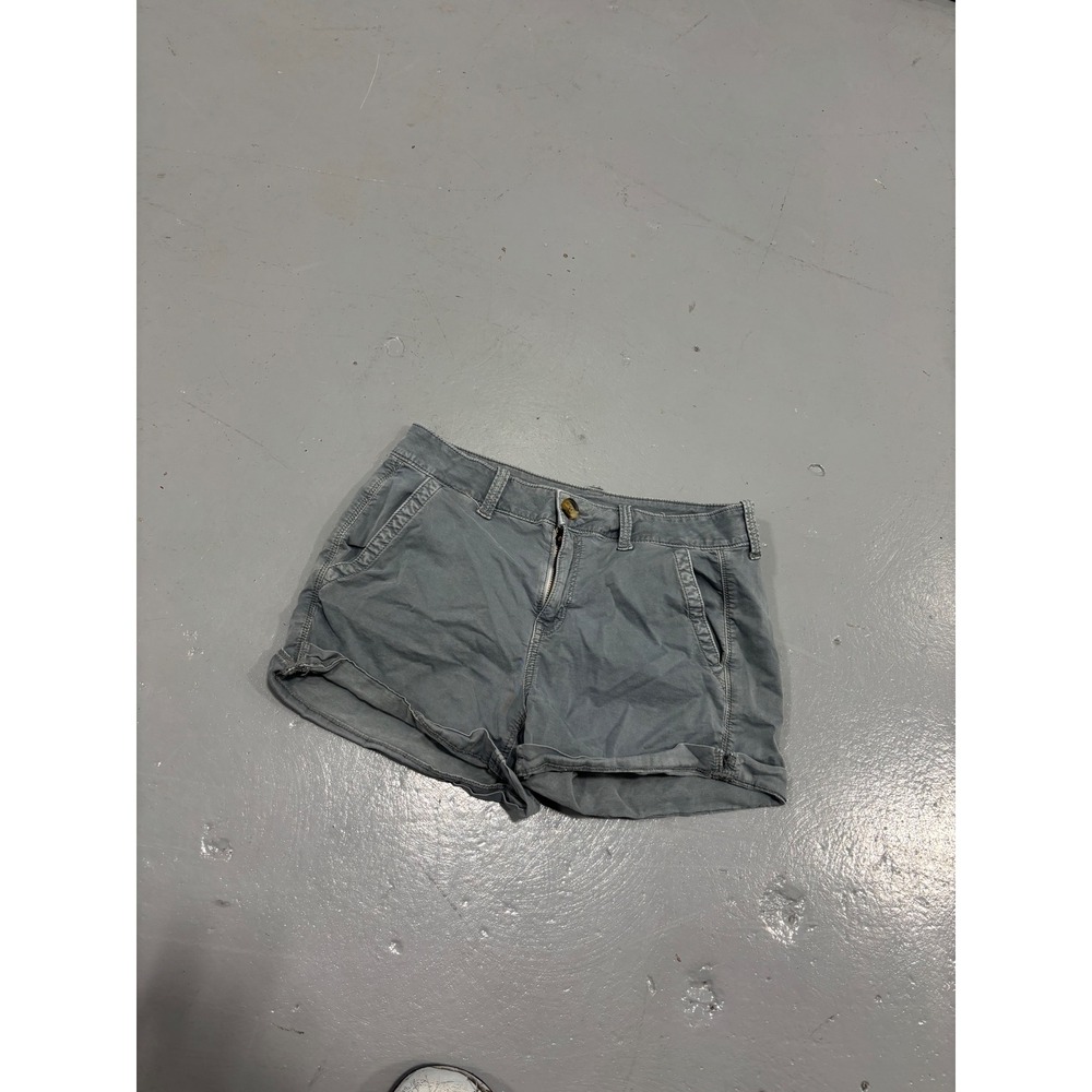 American Eagle Super Stretch Gray Midi Shorts Womens Size 4 Cuffed Casual